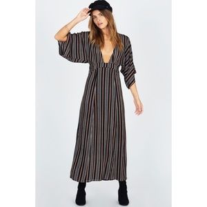 Amuse Society Kimono Style Striped Maxi